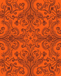 Bold Orange Baroque Swirl Pattern Rug