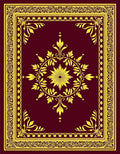 Ornate Golden Floral Vine Rug