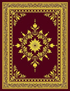 Ornate Golden Floral Vine Rug