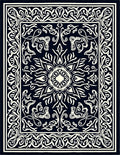 Intricate Floral Scrollwork Design Rug