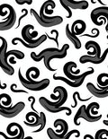 Abstract Black Swirl Pattern Rug