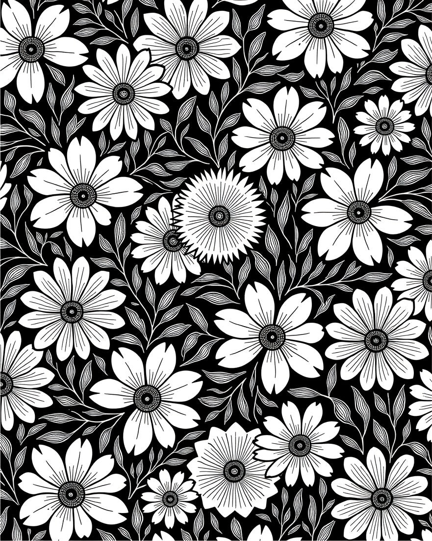 Classic Daisy Outline Pattern Rug