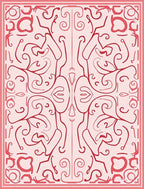 Abstract Red Swirls Shapes Rug
