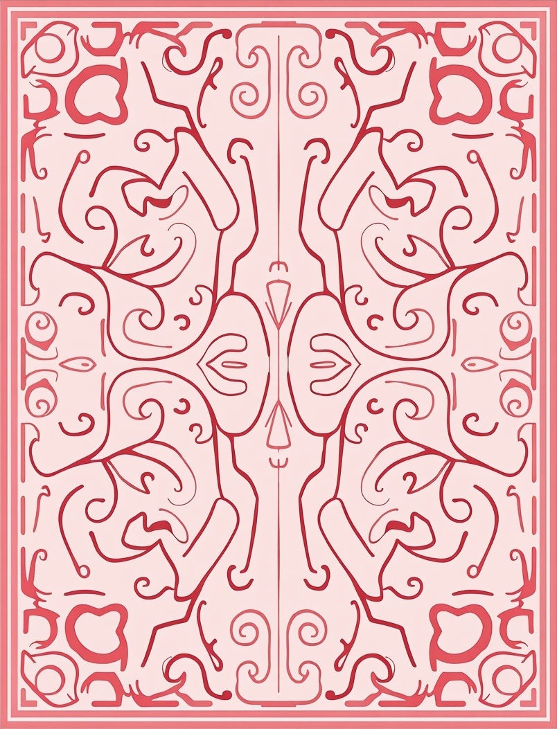 Abstract Red Swirls Shapes Rug