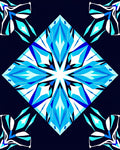 Modern Blue Diamond Geometric Pattern Rug