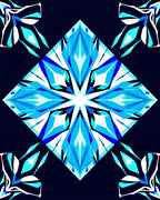 Modern Blue Diamond Geometric Pattern Rug