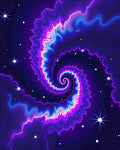 Cosmic Swirl Vibrant Neon Spiral Rug