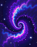 Cosmic Swirl Vibrant Neon Spiral Rug