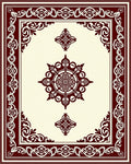 Ornate Floral Medallion Border Design Rug