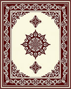 Ornate Floral Medallion Border Design Rug