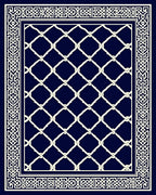 Intricate Cream Diamond Border Design Rug