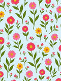 Pink Yellow Floral Pattern Design Rug