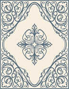 Elegant Swirl Floral Cream Blue Rug