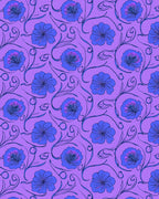 Purple Floral Swirl Pattern Accent Pillow Rug