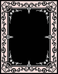 Delicate Floral Scrollwork Framed Rug