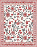 Classic Red Floral Vine Pattern Rug