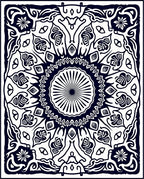 Elegant Mandala Floral Patterned Rug