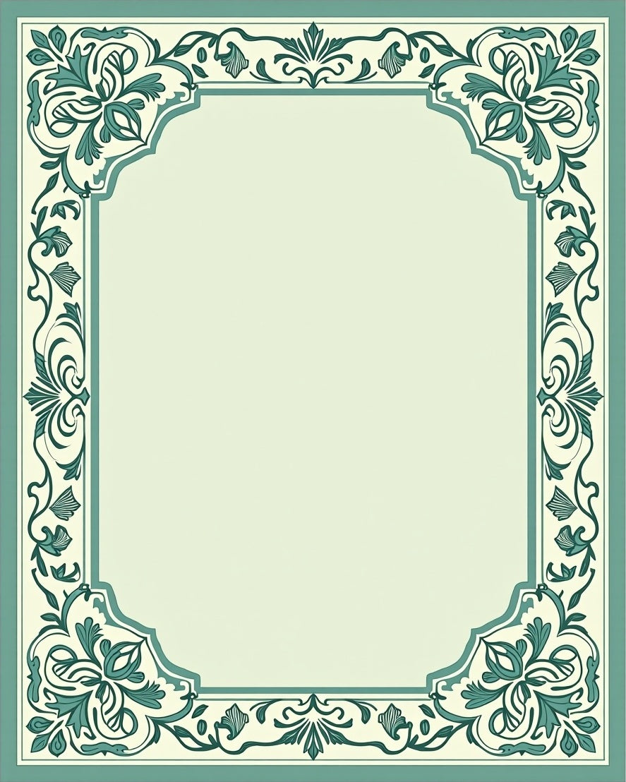 Elaborate Floral Border Design Rug