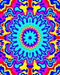 Radiant Psychedelic Floral Mandala Design Rug