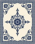 Classic Floral Mandala Border Rug