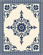 Classic Floral Mandala Border Rug