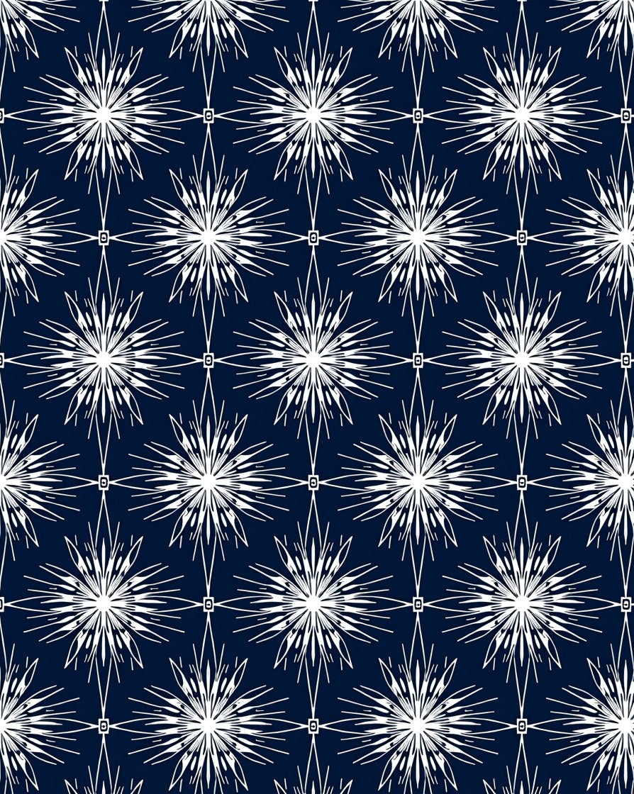 White Starburst Geometric Pattern Rug