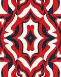 Red White Blue Abstract Swirl Rug