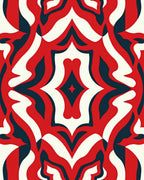 Red White Blue Abstract Swirl Rug