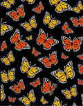 Black Orange Yellow Butterfly Pattern Rug