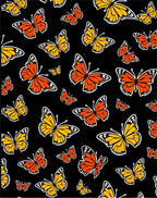 Black Orange Yellow Butterfly Pattern Rug
