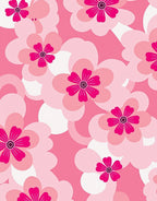 Charming Pink Floral Pattern Rug