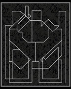 Monochromatic Abstract Geometric Design Rug