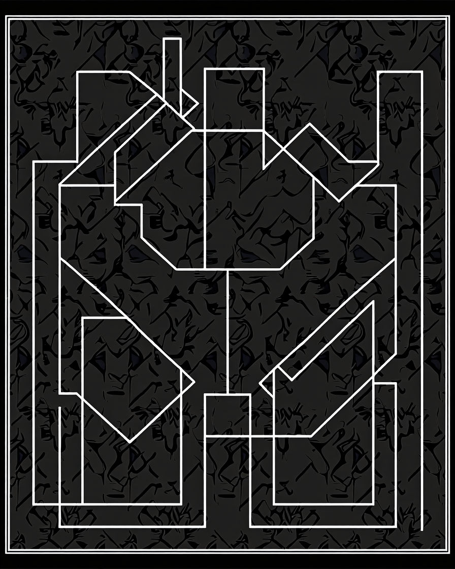 Monochromatic Abstract Geometric Design Rug