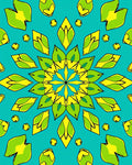 Citrine Emerald Floral Mandala Rug