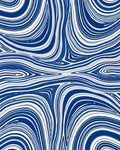 Navy Blue Wavy Swirl Rug