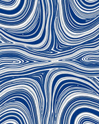 Navy Blue Wavy Swirl Rug