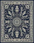 Intricate Floral Sunburst Pattern Rug