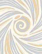 Swirling Abstract Pastel Waves Design Rug
