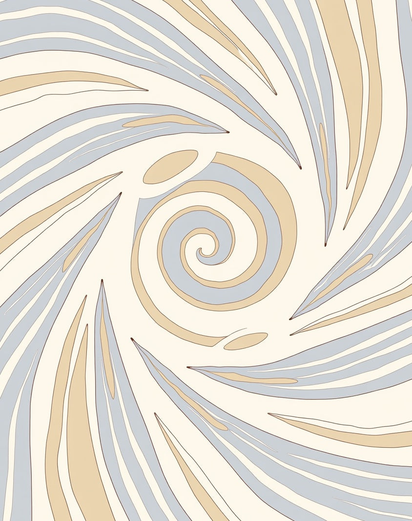 Swirling Abstract Pastel Waves Design Rug