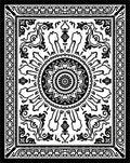 Monochromatic Floral Medallion Tile Rug