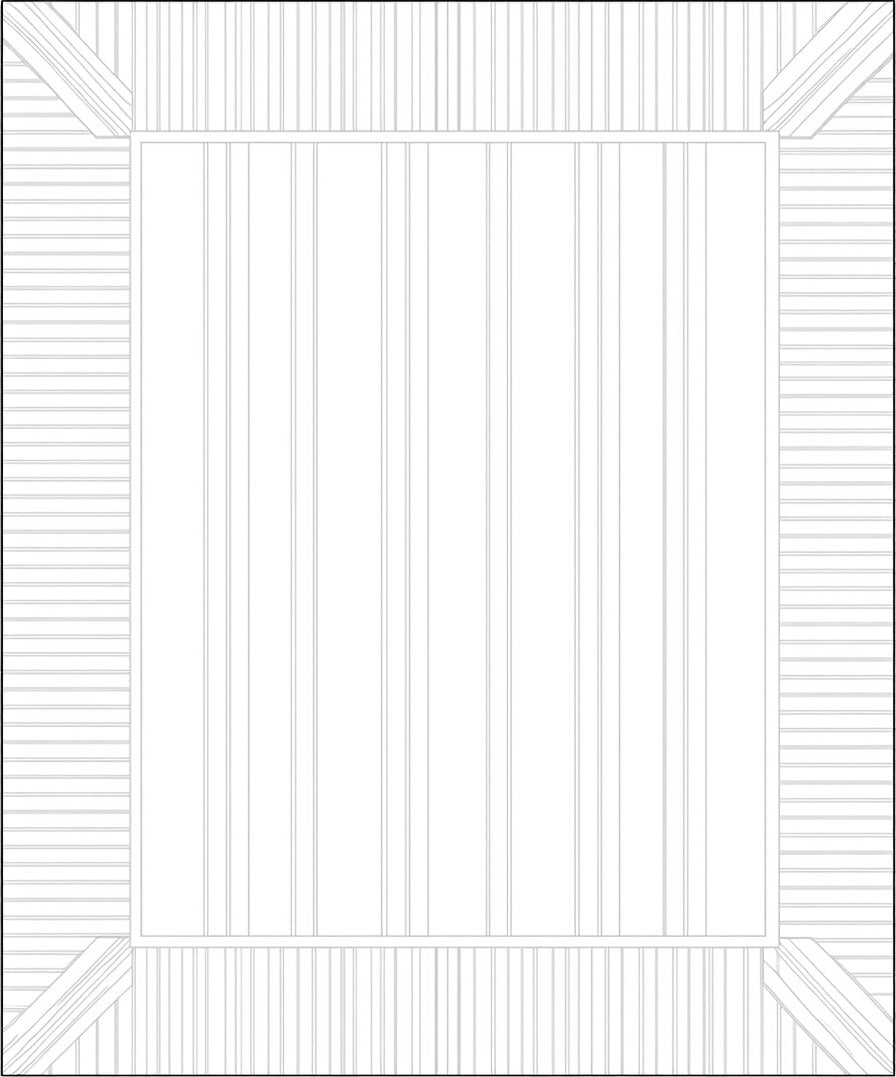 Modern Striped Frame Geometric Rug