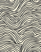Black Cream Wavy Flow Pattern Rug