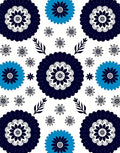 Floral Motif Cobalt Blue And Teal Rug