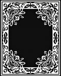 Black White Floral Border Design Rug