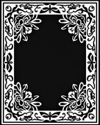 Black White Floral Border Design Rug