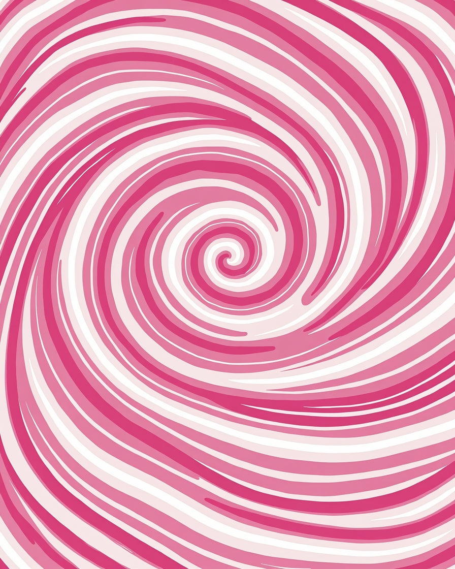 Whimsical Swirl Pink Stripe Pattern Rug