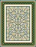 Symmetrical Floral Art Deco Design Rug