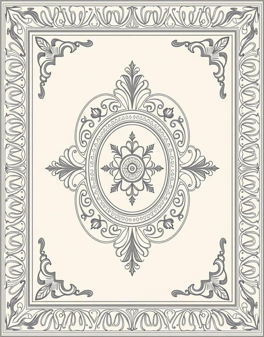 Elegant Floral Symmetry Design Rug