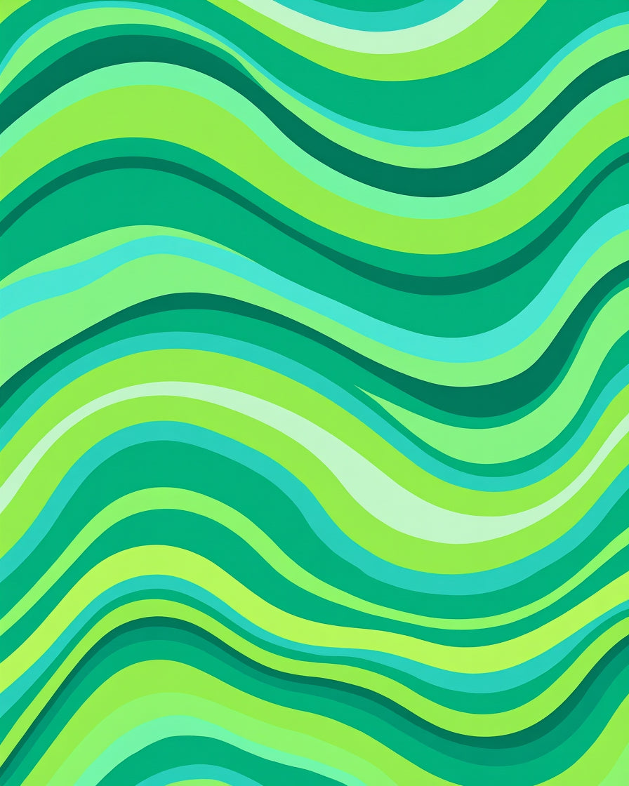 Emerald Green Wavy Stripe Design Rug