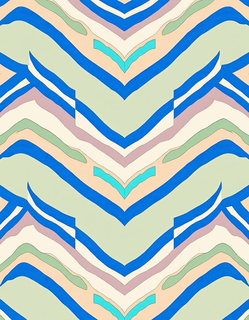 Interlocking Wave Pattern Rug